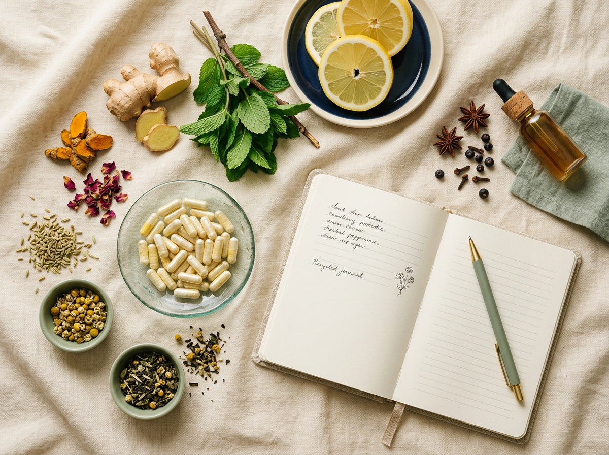 Botanical ingredients and probiotic capsules